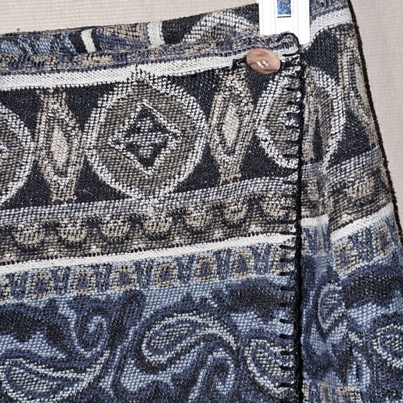Vintage Tapestry Mini Skirt Size 9 Southwestern Aztec Style Geometric Chic - Picture 2 of 10